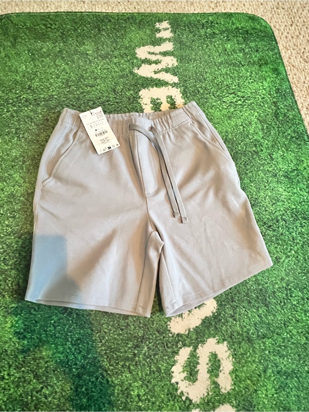 Zara Men’s Light Gray/Blue Athletic Drawstring Shorts Size Small